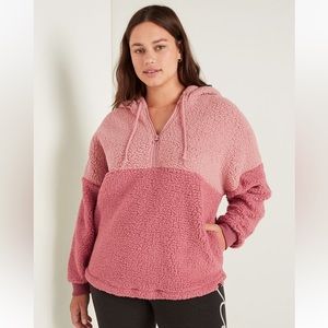 🎁PINK Sz LG Sherpa Half Zip Pullover in Pink🎁